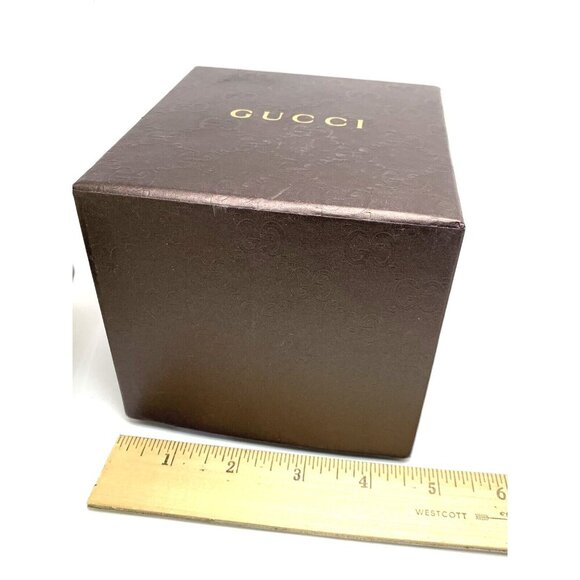 Gucci Watch Box Presentation Brown Cardboard Display Gift Empty With Booklet - Picture 6 of 8